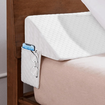 Bed Wedge Pillow Bed Gap Filler - Memory Foam Mattress Wedge Headboard Pillow for Sleeping, Backrest & Post-Surgery Support