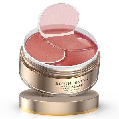 Pink Jar-Style Under-Eye Patches with Wide Finger Tabs and One- or Two-Box Caffeine Package Options