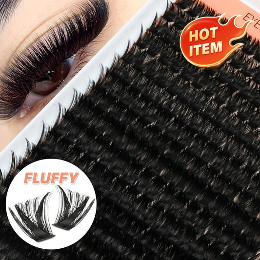 100D Volume Cluster Lashes DIY Individual Lash Extension Kit – Soft Reusable Single Clusters for Full Thick Dramatic Lash Look, Beginner & Pro Friendly Home Salon Use