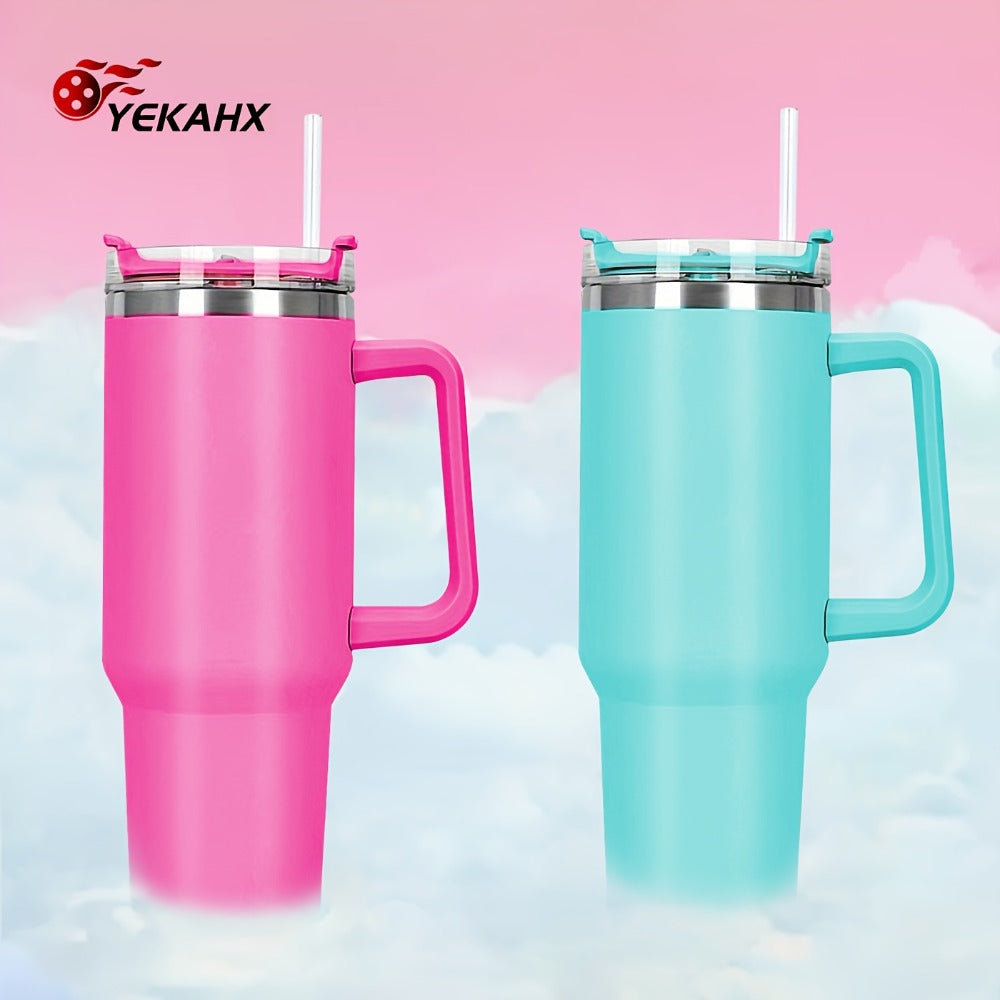 Insulated Water Bottle, 40oz Stainless Steel Drink Container with Lid, Straw and Six Color Choices