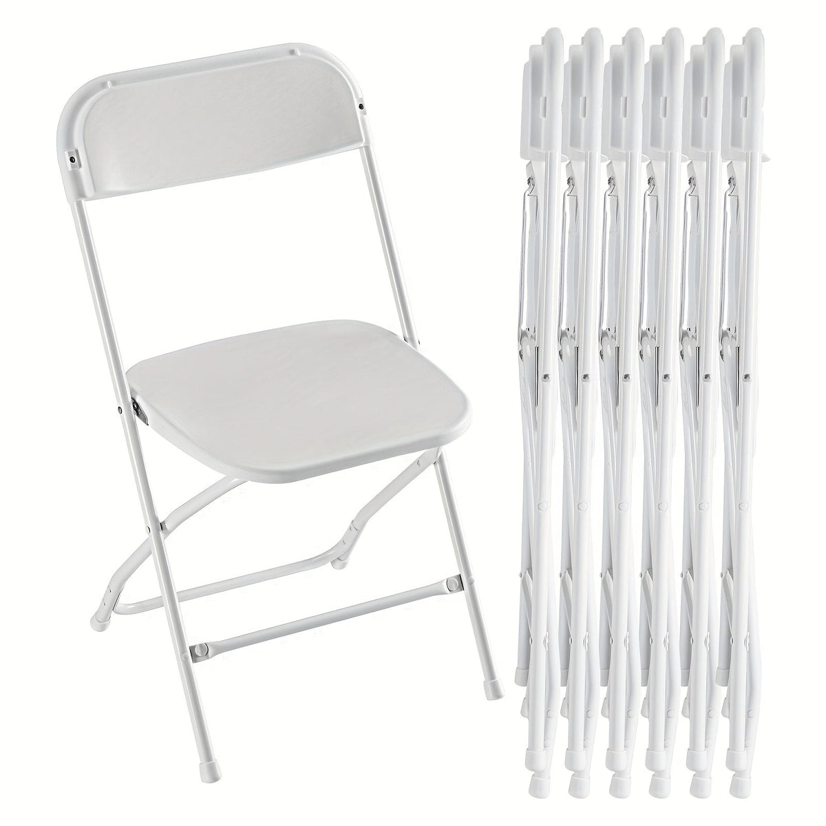 White or Black Molded-Seat Folding Chair Sets in 4, 6, 8, 10 or 20-Piece Checkouts Pictured