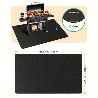 BBQ Grill Mat Fireproof & Heat Resistant - Double-Sided Fiberglass Grill Pad for Outdoor Grills, Fire Pits & Smokers | Waterproof Oil-Proof Deck & Patio Protector | Easy Clean BBQ Splatter Mat