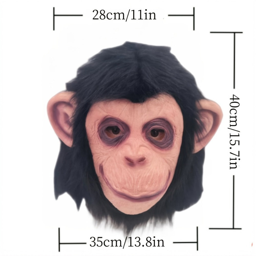 Costume Accessories Full-Head Gorilla Mask with Two Latex Animal Face Styles for Costume Wear