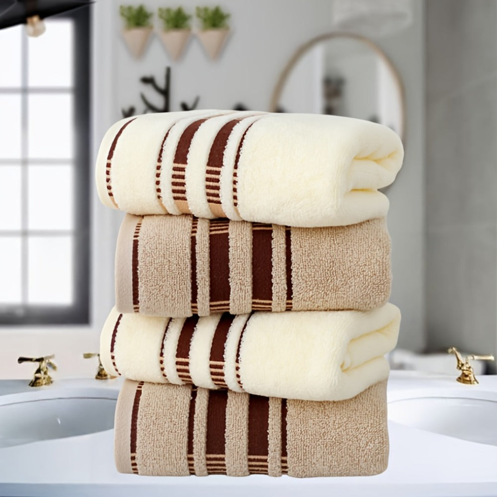 Cotton Face Towels 4-Pack Set, Super Absorbent Soft Pure Cotton Washcloths for Hotel Spa Salon Home Use, Skin-Friendly Cleansing & Dry Hair Towels