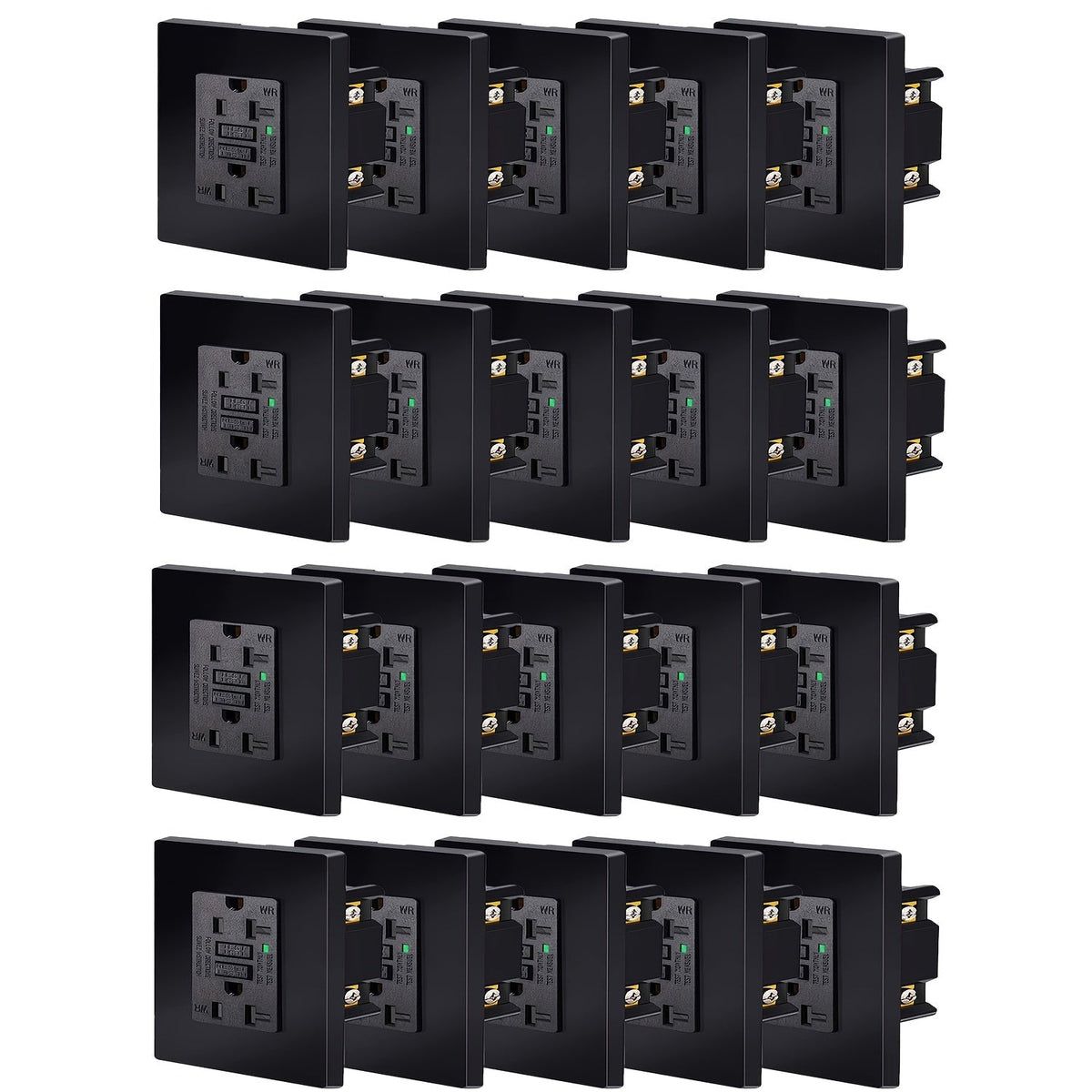 GFCI Outlet 20 Amp Tamper Resistant WR Weather Resistant with Wall Plate ETL Listed for Home Cooking, Dining and Outdoor Meals