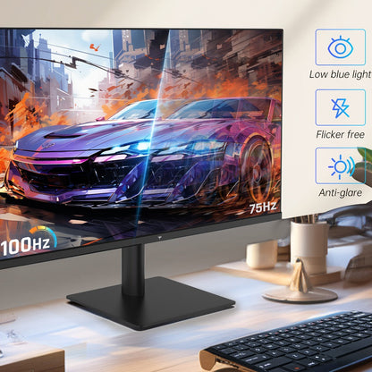 27-Inch QHD 100Hz Computer Monitor 2560x1440 IPS Display, AMD FreeSync, Ultra-Thin Bezel, HDMI DisplayPort, Flicker-Free Low Blue Light, for Gaming Work Home Office Desktop PC