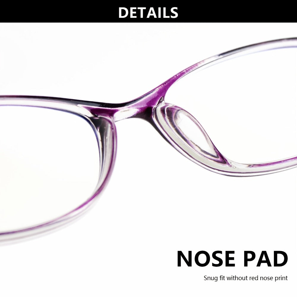 Reading Glasses – Sixteen-Pair Square-Frame Reader Set with Four Each in Purple, Blue, Brown and Black