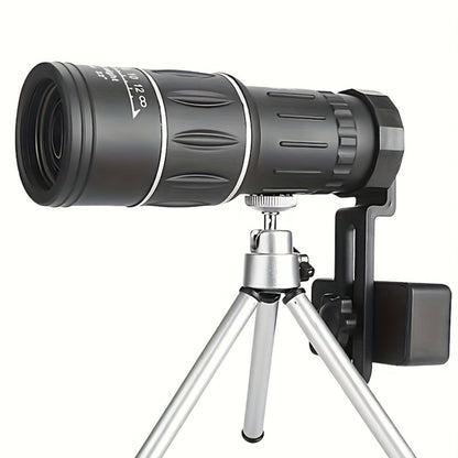 Compact 10x50 Monocular Telescope with Manual Focus, Wrist Cord and 16 cm Pictured Length for Adults