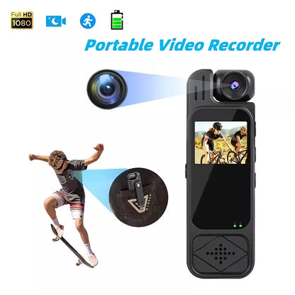 Mini Body Camera 1080P HD with Night Vision & 180° Rotating Lens – 5-Hour Battery, Loop Recording, Infrared IR Lights, USB Rechargeable for Outdoor Sports, Travel & Personal Security