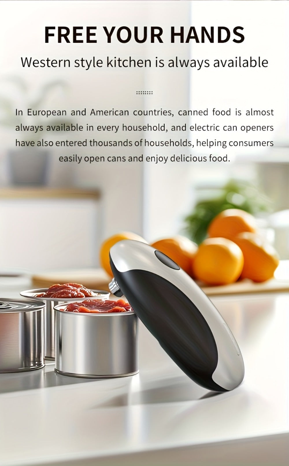 Cliton One-Touch Electric Can Opener with USB-C Rechargeable Power and Four Color Selections