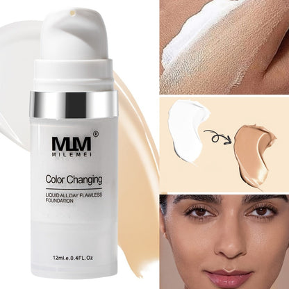 Color Changing BB Cream Foundation 3PCS Moisturizing Glycerin Lightweight Non-Cakey Natural Flawless Coverage - Buildable Tinted Moisturizer for All Skin Tones Unisex Makeup Set