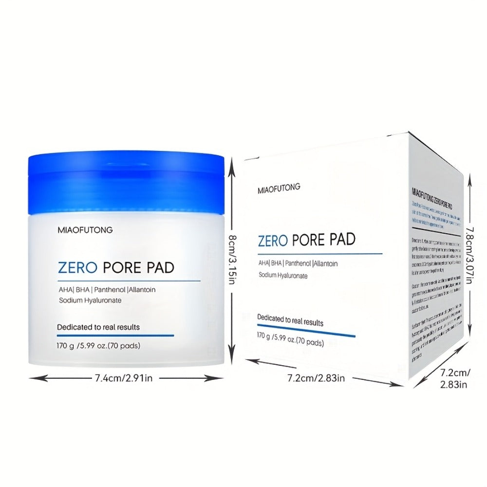 Exfoliating Cleansing Pads with Hyaluronic Acid & Rose Water 70 Count - Dual-Texture Deep Pore Cleansing Moisturizing Wipes Camellia Extract All Skin Types Women Daily Skincare
