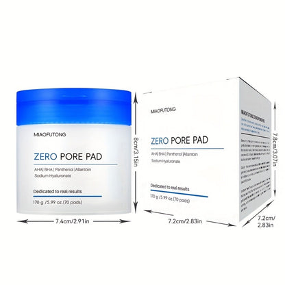 Exfoliating Cleansing Pads with Hyaluronic Acid & Rose Water 70 Count - Dual-Texture Deep Pore Cleansing Moisturizing Wipes Camellia Extract All Skin Types Women Daily Skincare