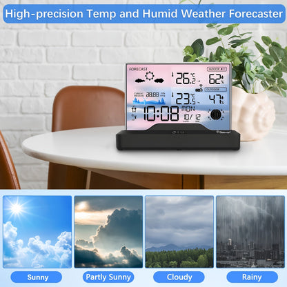 Three-Channel Wireless Weather Station with 5.9-Inch Color Display, Barometer, Forecast and Alarm