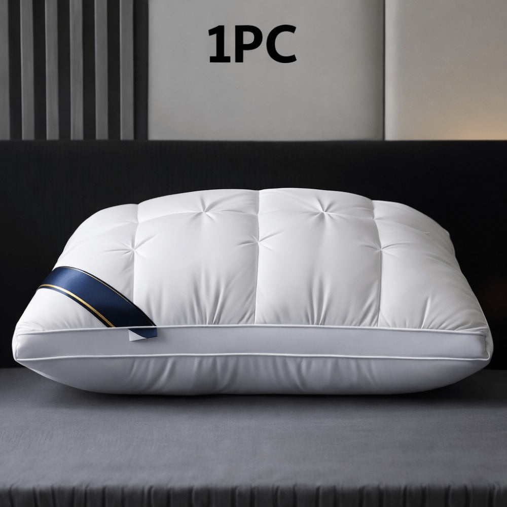 Hotel Quality Pillow Soft Polyester Fiber Bed Pillow with Zipper Closure for Deep Sleep Neck Support, Machine Washable All Season Pillow for Home Bedroom, White Grey 1 2 4 Pack