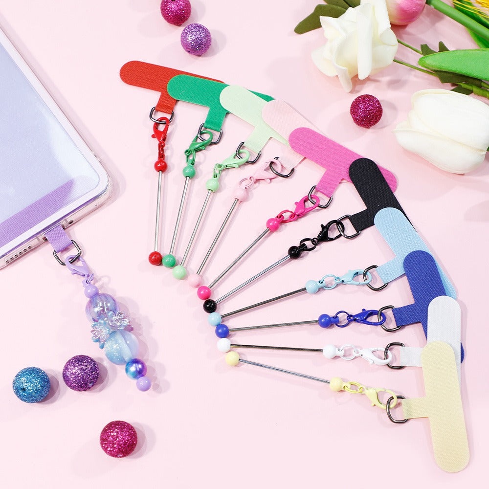 Beadable Phone Tether Tab Set 30pcs – DIY Phone Lanyard Adapter Kit with Blank Beadable Bars for Custom Phone Charms, Keychains, Bag Tags & Bridesmaid Gift Craft Projects