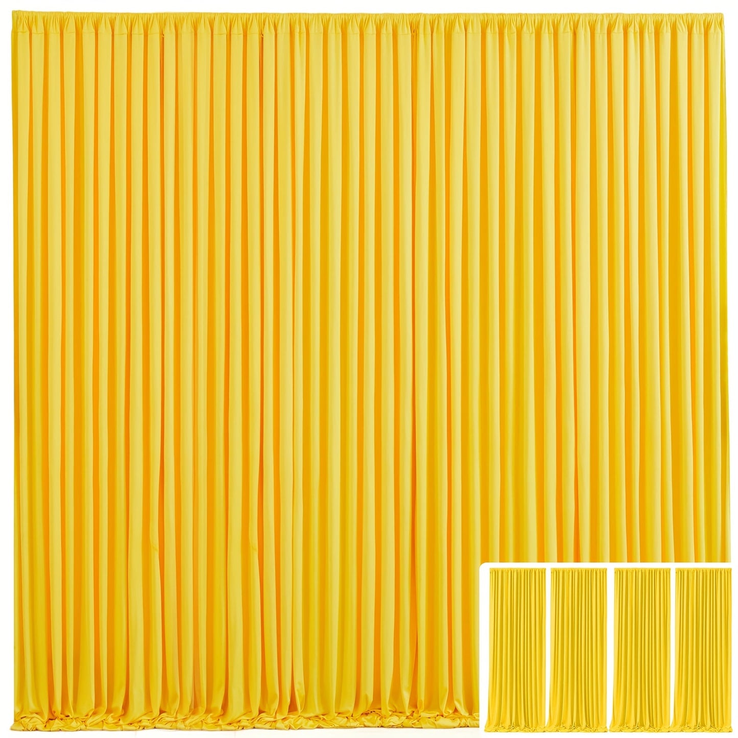 Backdrop Curtains 4 Pack 59x118 Inch – Wrinkle-Resistant Non-Transparent Party Decoration Fabric with Pole Pocket, Machine Washable & Reusable for Wedding, Birthday, Christening, Graduation & Holiday Events