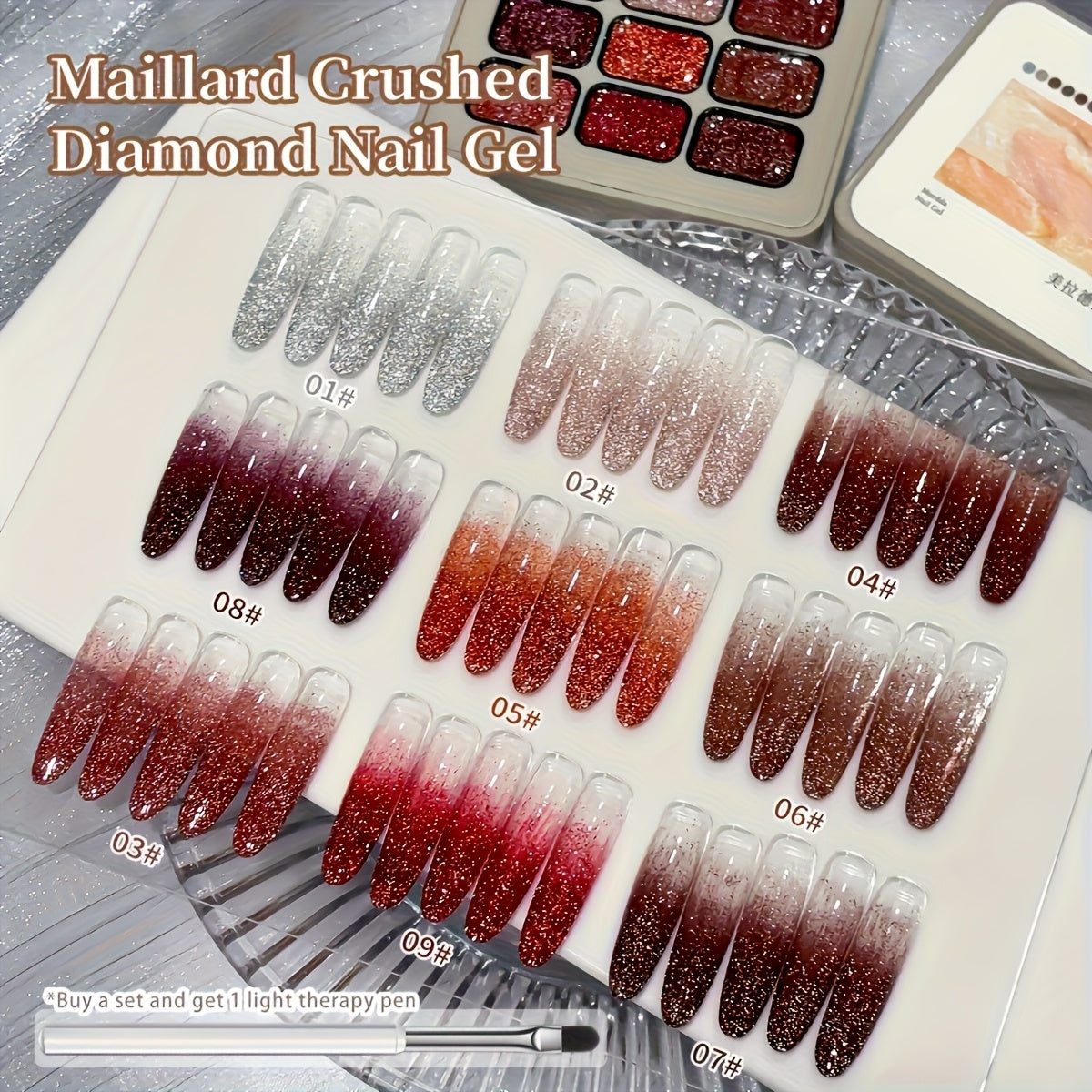 Gel Nail Polish 9-Color Mini Grid Sets for Ombre and Patting Art in 5 Curated Collection Options