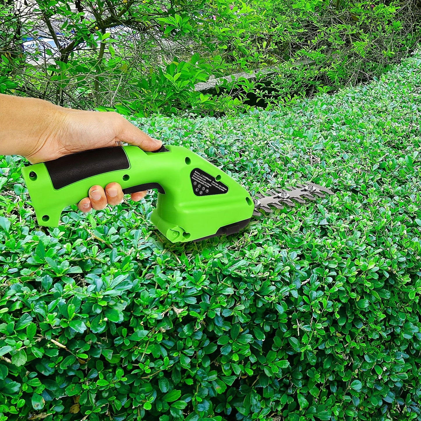 Cordless Hedge Trimmer 2-in-1 | USB-C Rechargeable Electric Grass Shear with Interchangeable Blades | Lightweight Lawn Edger for Shrubs Bushes Balcony Garden