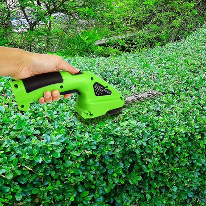 Cordless Hedge Trimmer 2-in-1 | USB-C Rechargeable Electric Grass Shear with Interchangeable Blades | Lightweight Lawn Edger for Shrubs Bushes Balcony Garden