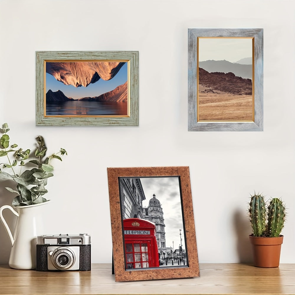 Vintage-Style Picture Frame Set in 4 x 6 or 5 x 7-Inch Sizes with Five- or Ten-Frame Options