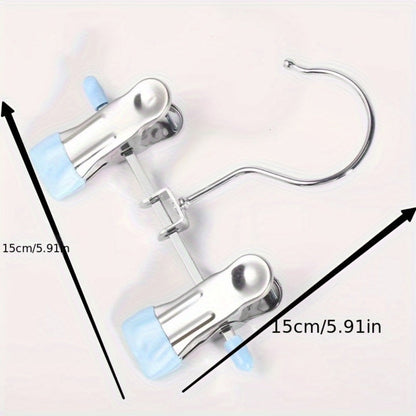 Stainless Steel Clothes Hangers 10 Pack Non-Slip Non-Marking Retractable Metal Hangers with Sock Hook Space Saving Closet Organizer for Wardrobe Drying Laundry