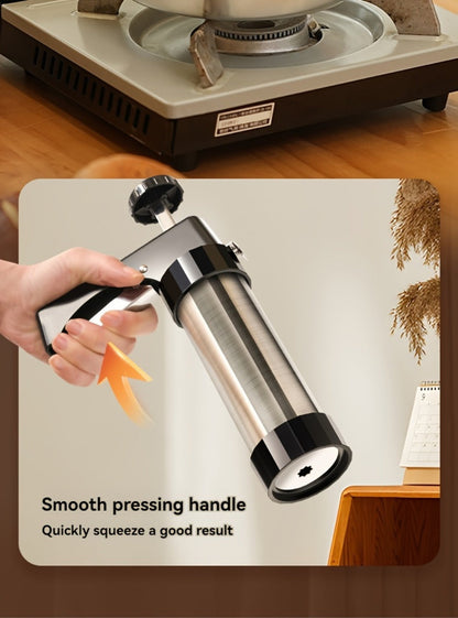 Eight-Piece Manual Cookie Press with Eight Discs and Stable Base for Biscuits and Pastry Baking