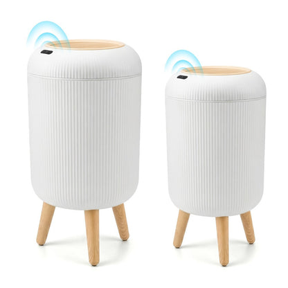 Automatic Trash Can Touchless Motion Sensor Garbage Can with Lid 2-Pack 2.64 Gal & 3.17 Gal Smart Sensor Waste Bin for Bathroom Kitchen Bedroom Living Room