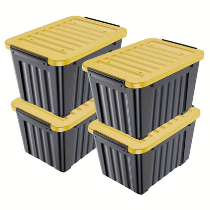 Stackable 72- and 97-Quart Storage Bin Sets with Lids, Wheels, Three Colors and 4- or 6-Pack Options