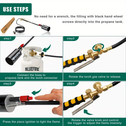 Propane Weed Torch | Flame Weeder Ice Melter Outdoor Roof Driveway
