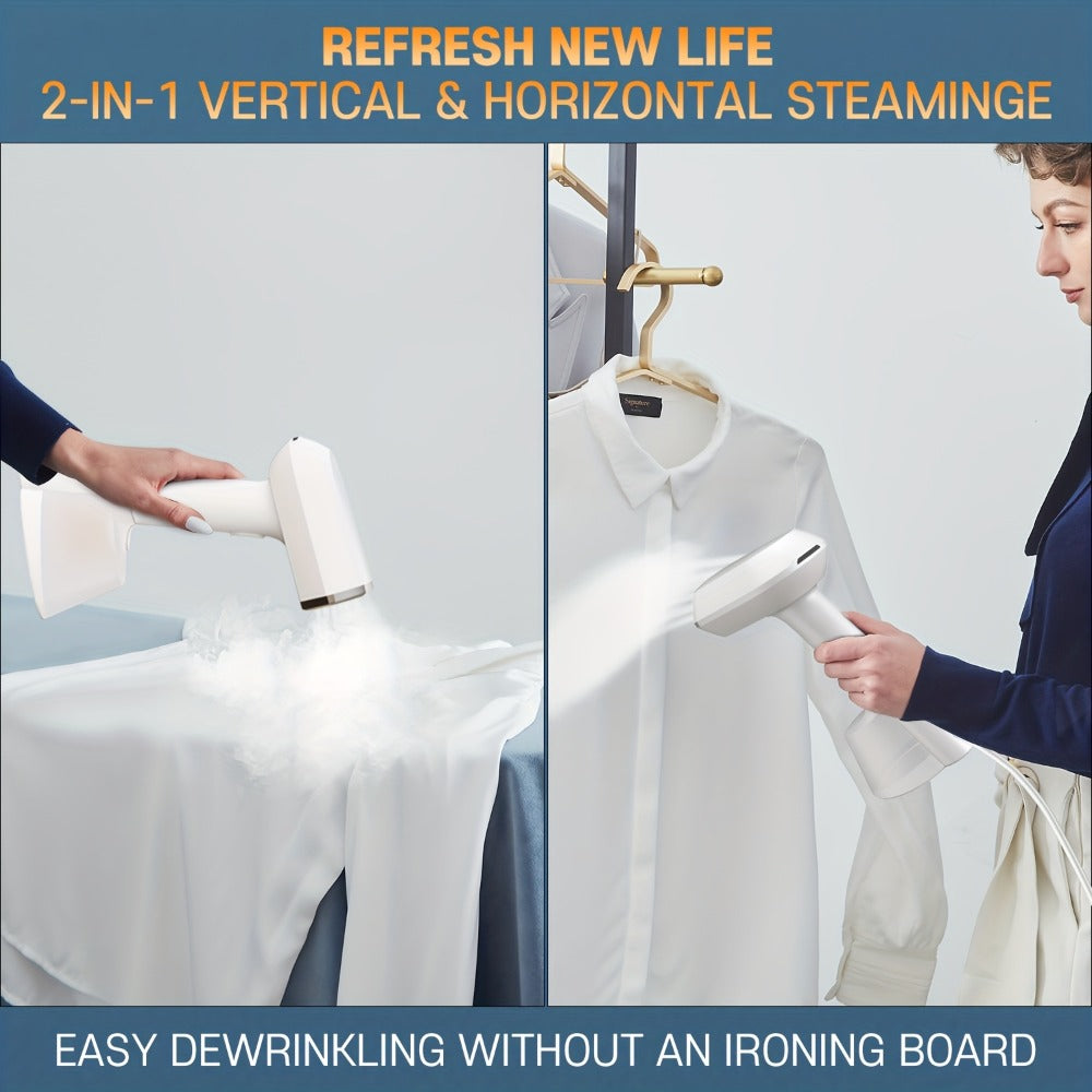1500W Handheld Garment Steamer with 280ml Tank, 15-Second Heat-Up and 15-Minute Steam Markings
