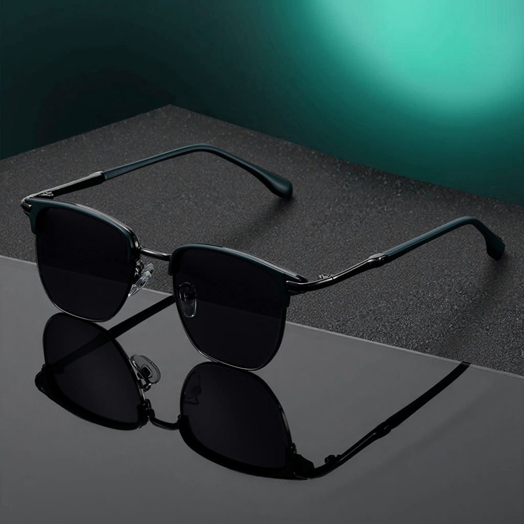 Sunglasses for Men - Semi-Rim UV400 for & Women Retro Half Frame Vintage Tinted Lens Eyewear - product detail view 10