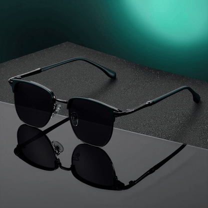 Sunglasses for Men - Semi-Rim UV400 for & Women Retro Half Frame Vintage Tinted Lens Eyewear - product detail view 10