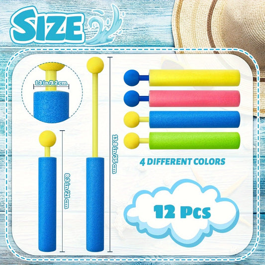 Squirt Water Gun Bulk Pack 6/12/18 Pack for Kids - Colorful Foam Shaft Water Soaker Blaster, Pool Beach Backyard Summer Party Outdoor Water Fight Toy Set Party Favor