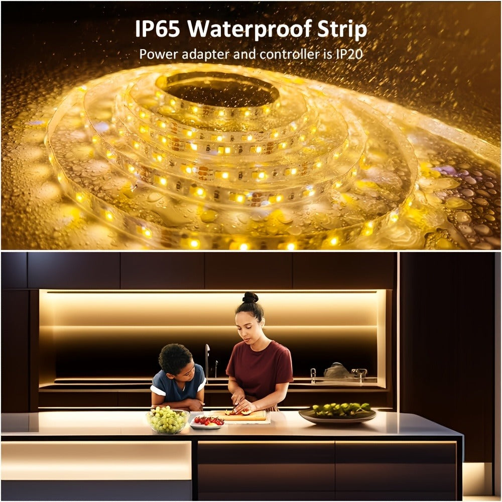 LED Strip Light 5m 2835 SMD with 600 LEDs, 12V Power, Inline Dimmer, White or Warm White and IP65 Label