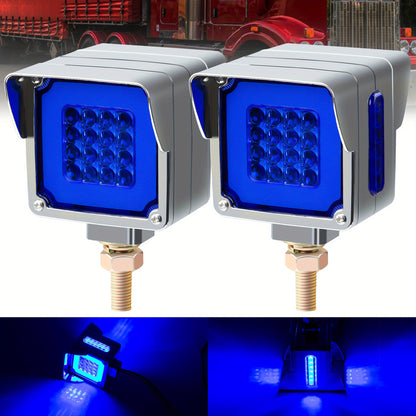 LED Side Marker Lights Square Truck Cab Clearance Lights 12V Waterproof Turn Signal Indicator Side Lights for Cars Trucks Trailers, Multi-Color Available (Red Amber Blue Green Purple Ice Blue)