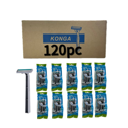 Disposable Razors Bulk 120 Pack Double Blade Stainless Steel — Fresh Smooth Close Shave for Men & Women, Face Legs Underarms Body Hair Removal, Hygienic Single-Use Value Set for Home Salon Gym Hotel Travel