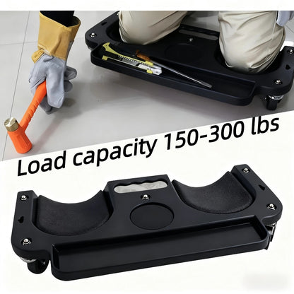 Rolling Knee Pad with Wheels & Built-In Tool Tray - Cushioned Kneeling Platform for Mechanics, Carpenters & Flooring Work