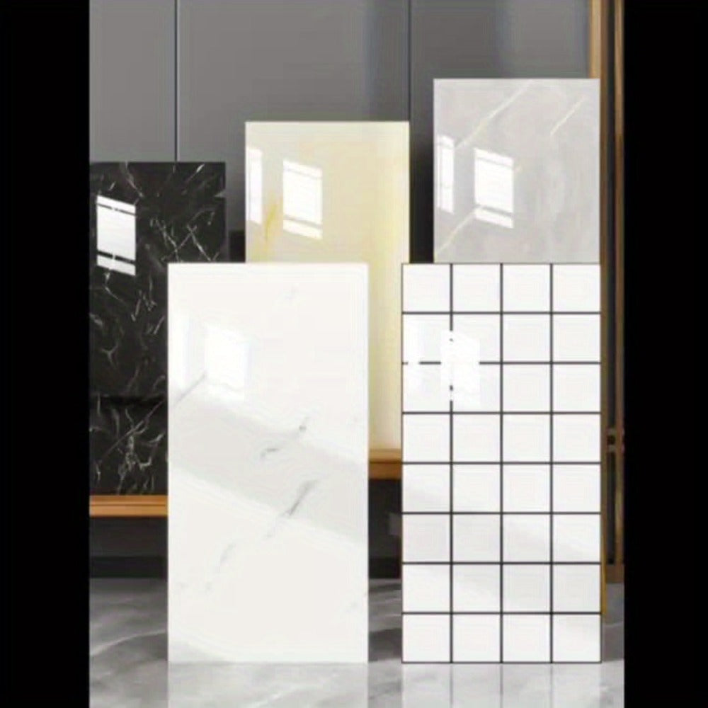 Marble Peel and Stick Wall Panels Self-Adhesive 3D Decorative Tiles - Glossy Marble Sheets, for Entryways, Bedrooms and Living Spaces