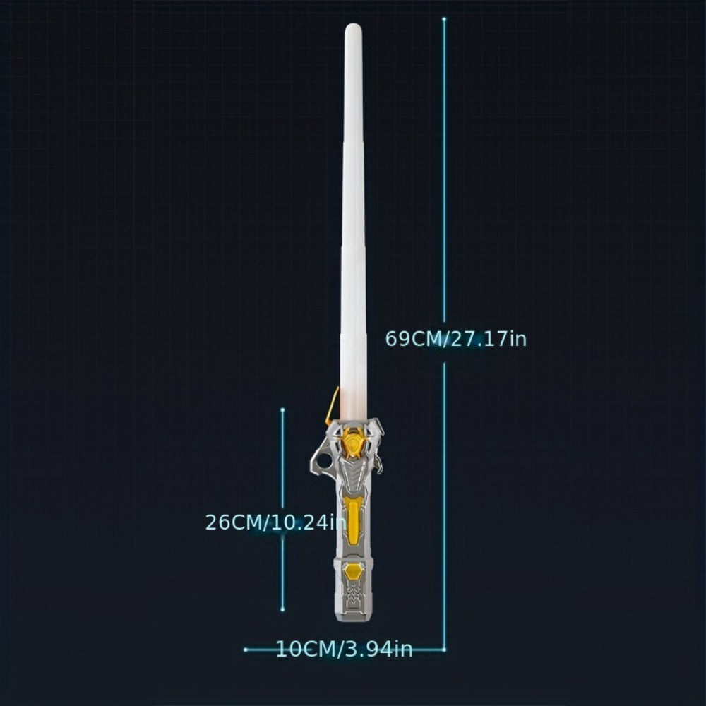RGB Light-Up Saber Toy 16 Colors Rechargeable Light Sword with Gravity Sensor & Sound Effects