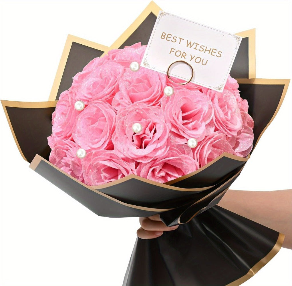 Artificial Flash Rose Bouquet 24/36 Pcs – Simulation Shiny Fake Roses for Wedding, Engagement, Anniversary & Holiday Decorations, Multiple Colors