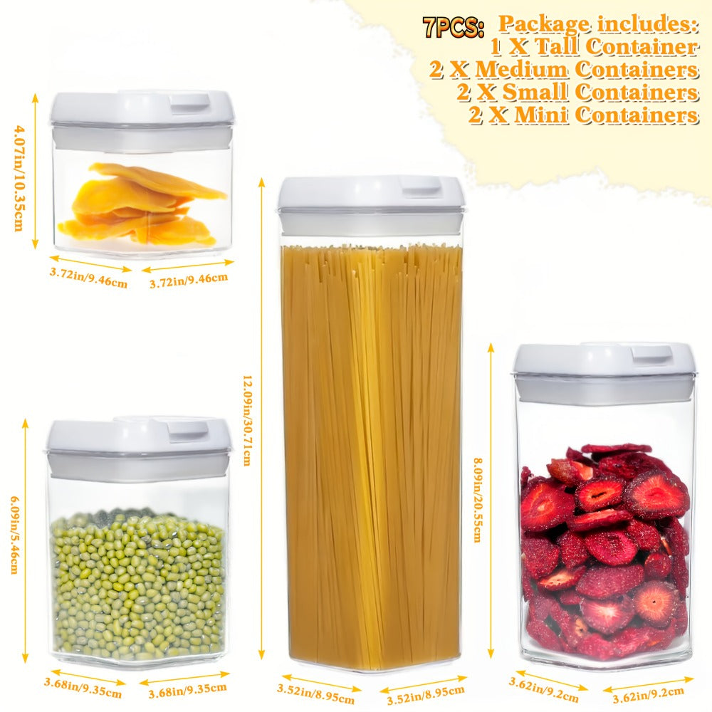 Plastic Food Storage Containers with Lids - Leak Proof Airtight Kitchen Organizer Set for Home Cooking, Dining and Outdoor Meals