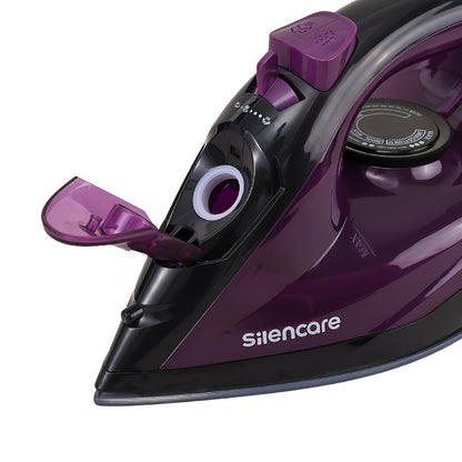 Pink Full-Size Steam Iron with Temperature Dial, Spray and Steam Buttons and 24 x 12 cm Pictured Body