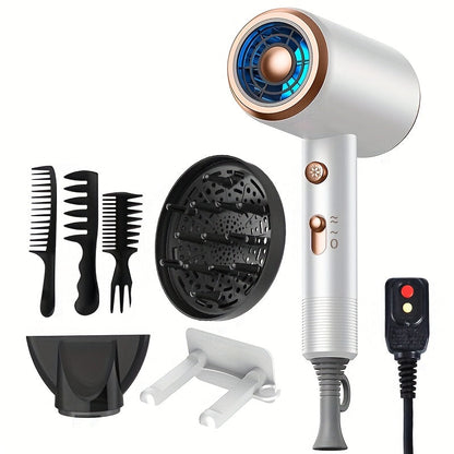 Hair Dryer Hair Styling Tool with 1600W Motor, Six Attachments and Six Color Options for Home Use