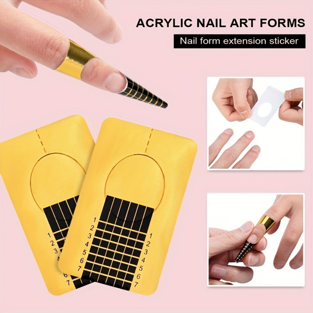 Acrylic Nail Kit with 12 Glitter Colors, Clear Pink White Powders, Liquid Monomer, Tips and Application Tools