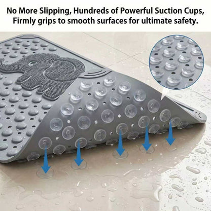 Perforated Suction-Cup Bathtub Mat with 75 × 43 cm Size, Blue or Light Gray Options and Full-Surface Drain Holes