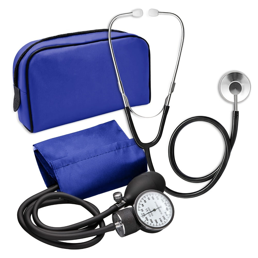 Blood Pressure Monitor Manual Aneroid Set with Upper-Arm Cuff, Stethoscope, Inflation Bulb and Portable Case