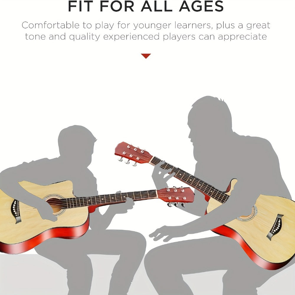 38-Inch Cutaway Acoustic Guitar Kit with Nylon Strings and Gig Bag detail image - detail view 10