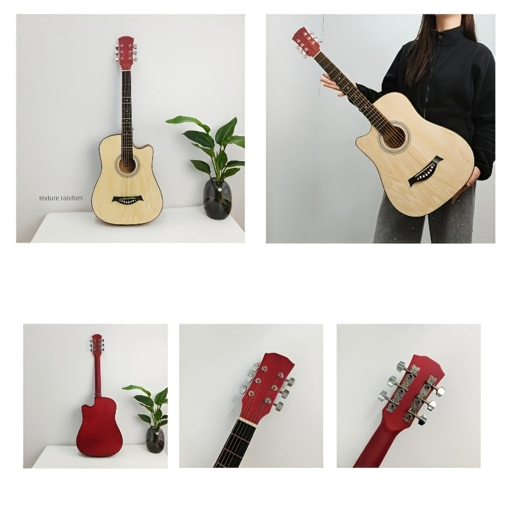 38-Inch Cutaway Acoustic Guitar Kit with Nylon Strings and Gig Bag detail image - detail view 12