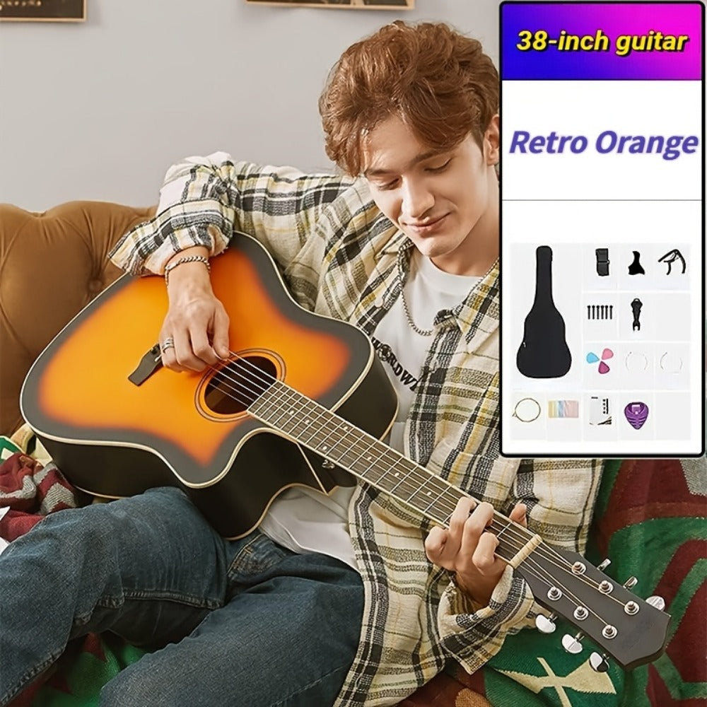 38-Inch Cutaway Acoustic Guitar Kit with Nylon Strings and Gig Bag detail image - detail view 7